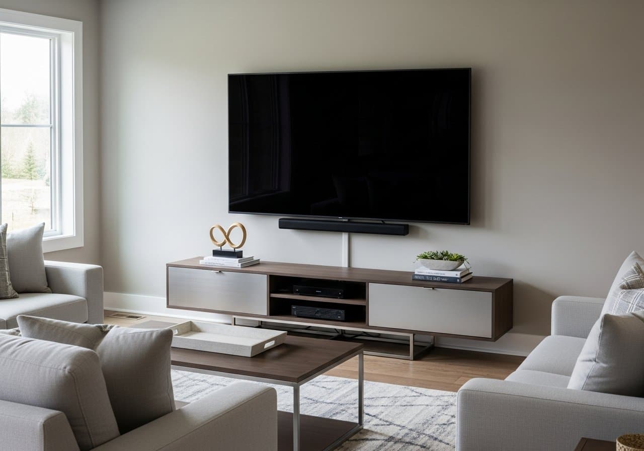 Television wall mounting service completed by Handyman 208 in Star Idaho